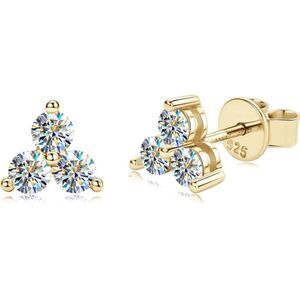 Vintage 2 cttw Round Diamond Moissanite 18k Solitaire Earrings